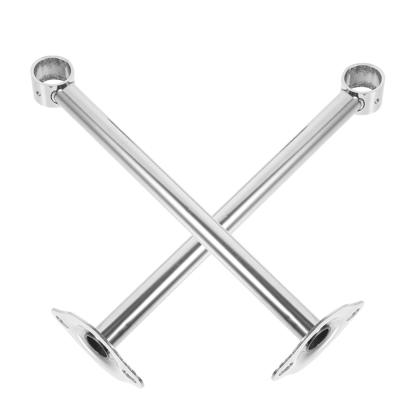 

2pcs 32Mm Thickened Stainless Steel Hanging Bracket For Flange Seat Rod Holder Adjustable Closet Hanger Support Hardware Mount