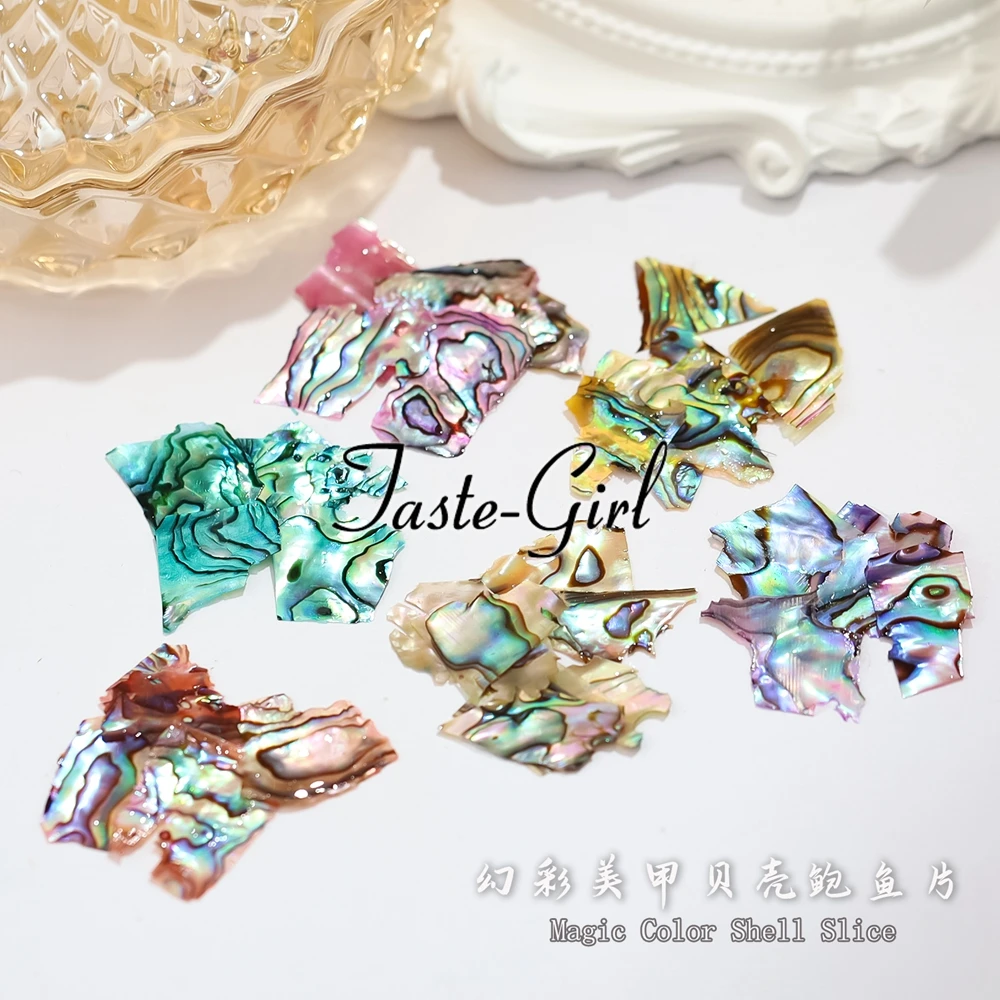 1 Box Nails Abalone Shell Fragments Texture Natural Sea Shell 3d Charm Nail Art Decoration Slice DIY Beauty Salon Tools New 3
