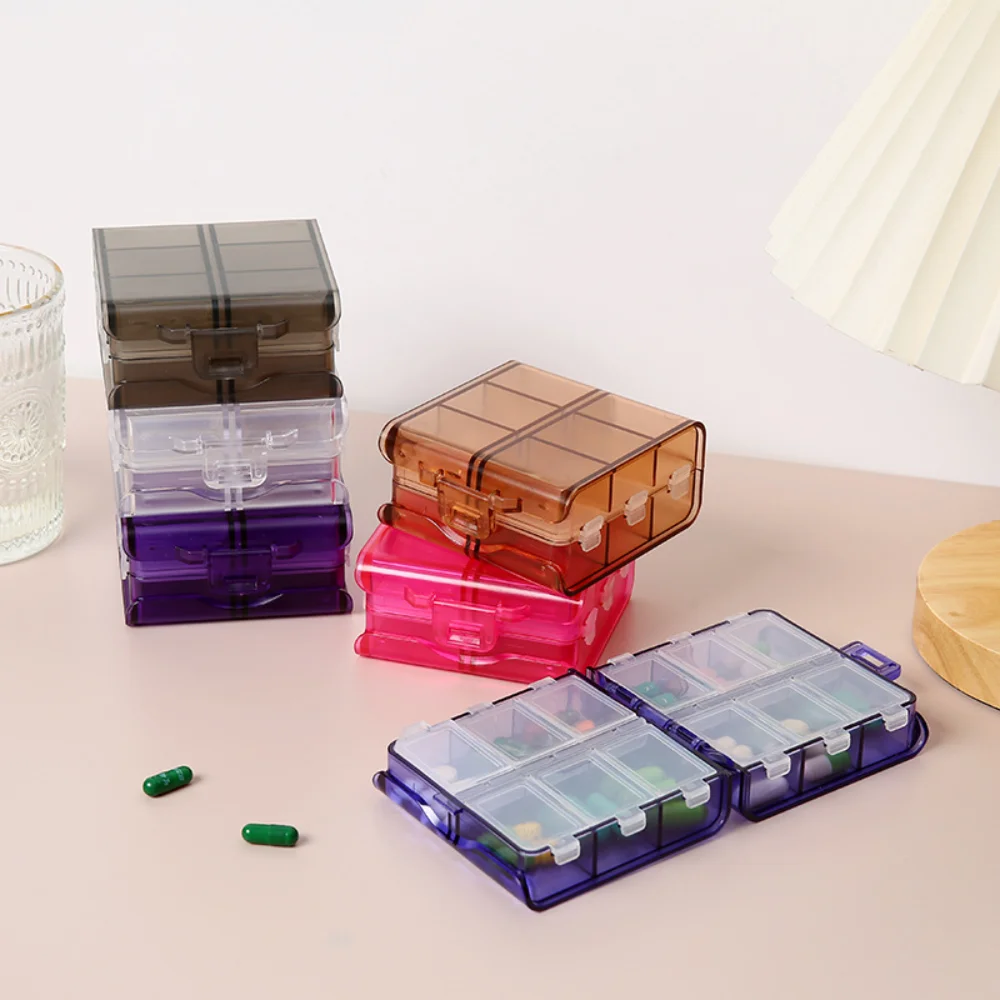 

New Daily Hot Mini Portable 12 Grids Pill Case Small Organizer Box Weekly Travel Storage Case Container for Vitamin Fish Oil