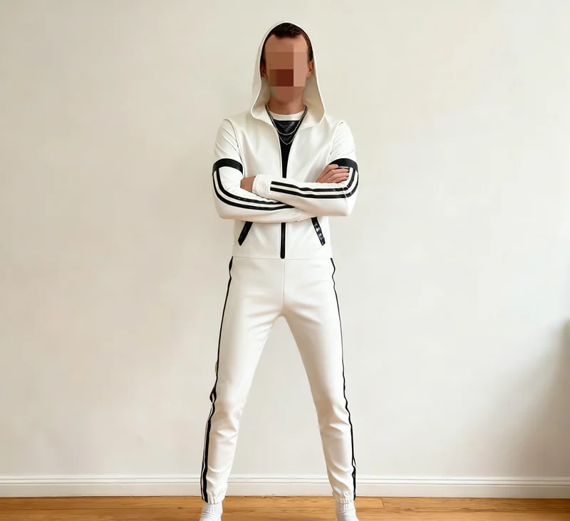 100% اللاتكس المطاط Gummi Catsuit الرياضة ارتداءها الجوارب بذلة 0.4 مللي متر موضة بدلة سباق مجموعة #1