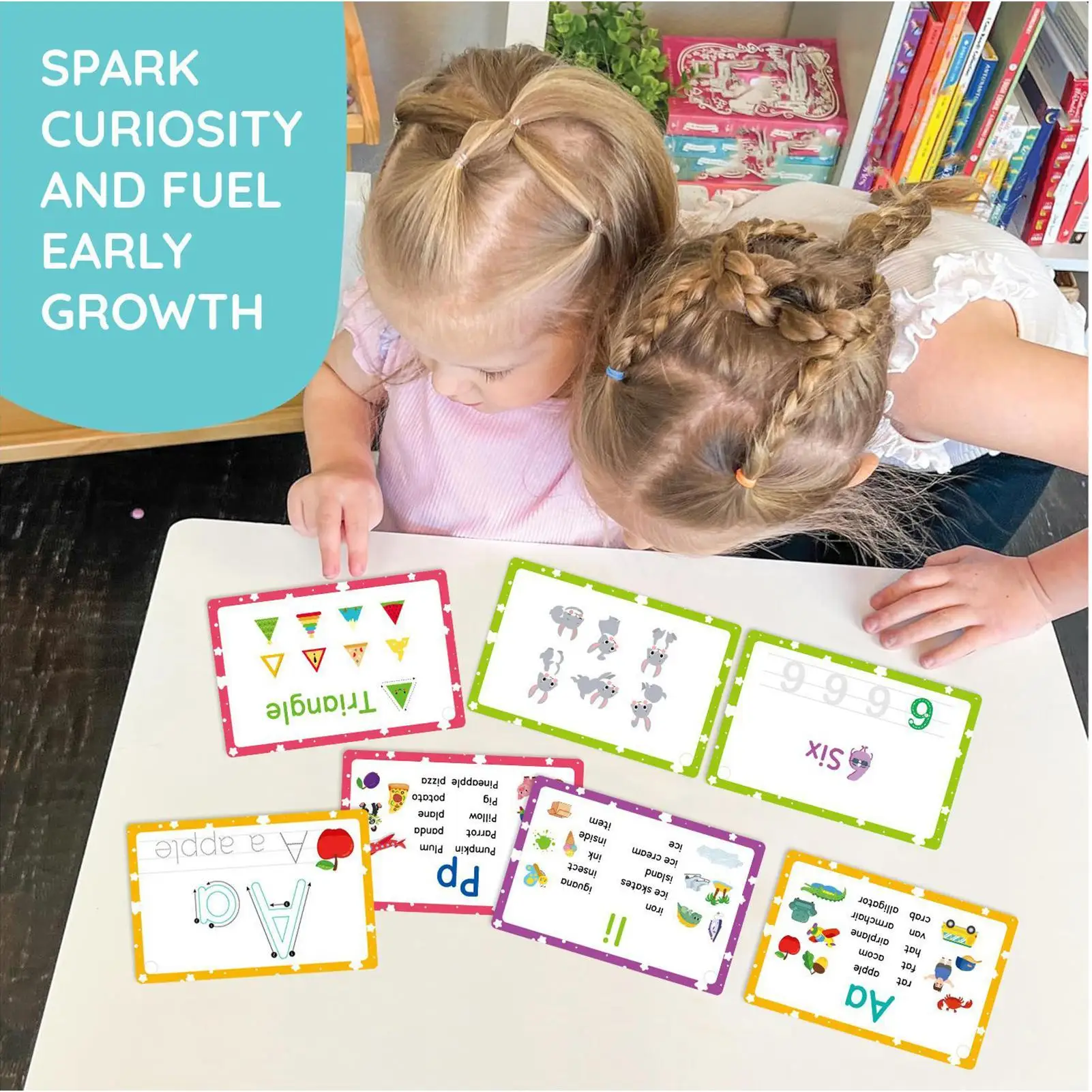 Lernkarte für Alphabet-Lernkarte, bunte Buchstaben-Lernkarte für Vorschul-Lernkarten zur Alphabeterkennung, Lernkarten für den Kindergarten