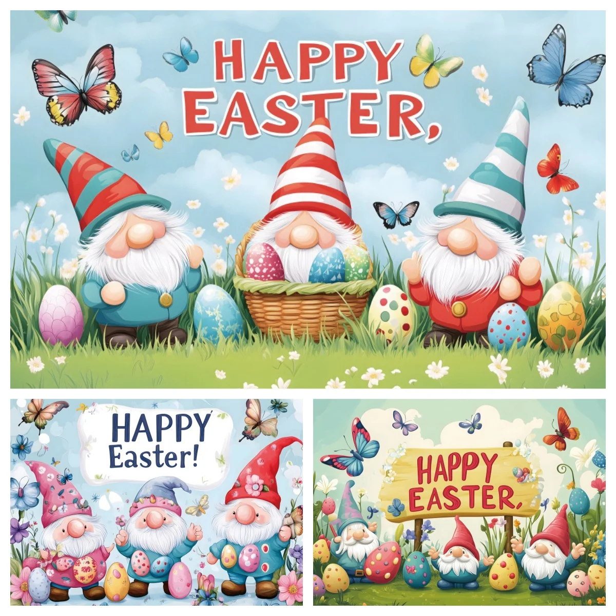 Selamat Paskah Latar Belakang Fotografi Warna Kebangkitan Telur Jenggot Putih Kakek Kupu-kupu Terbang Dekorasi Pesta Potret Alat Peraga Foto