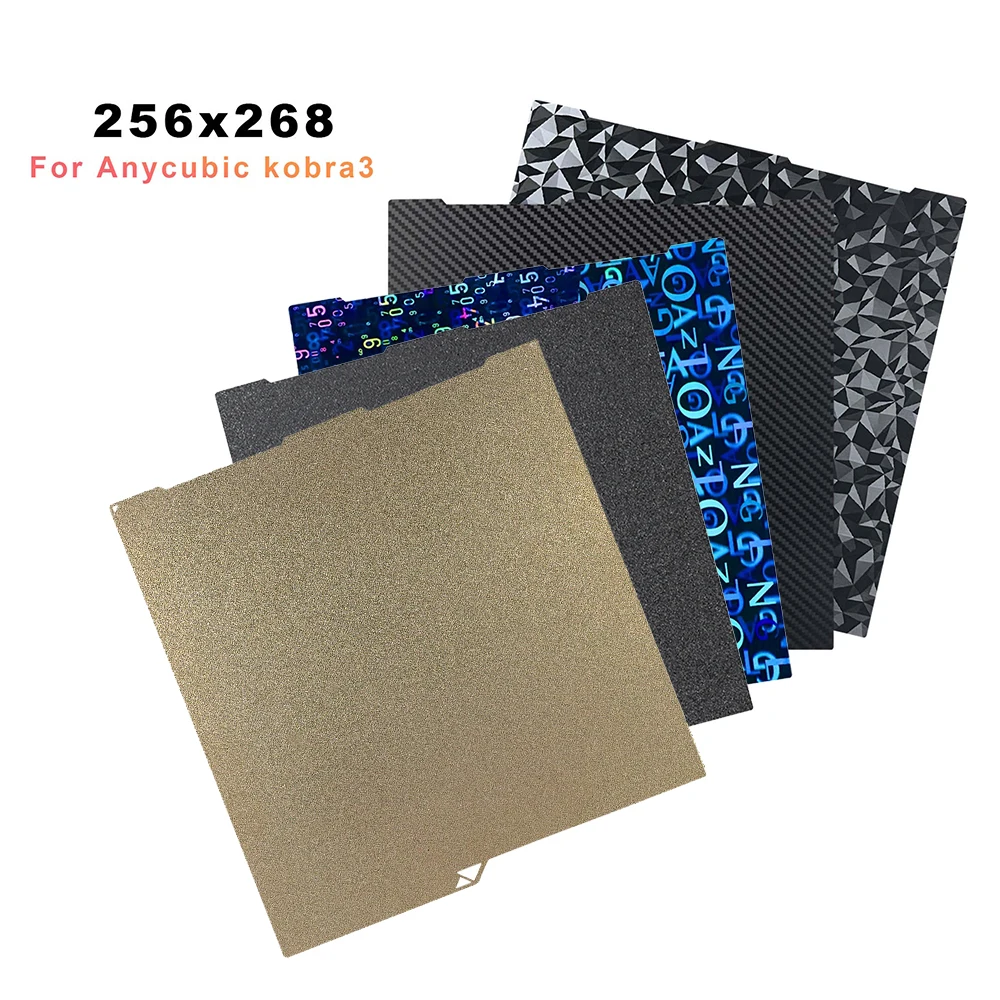 

For Anycubic Kobra S1 Plate Pei Sheet 264x276mm Textured Kobra S1 Combo Build Plate Double Sided Peo Pet 3D Printer Heatbed