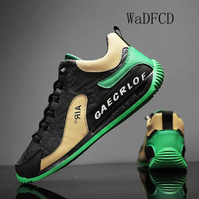 Sneakers Casual Men Retro Running Shoes Fashion Microfiber Leather Fabric Breathable Height Increased Flat Platform Board Shoes