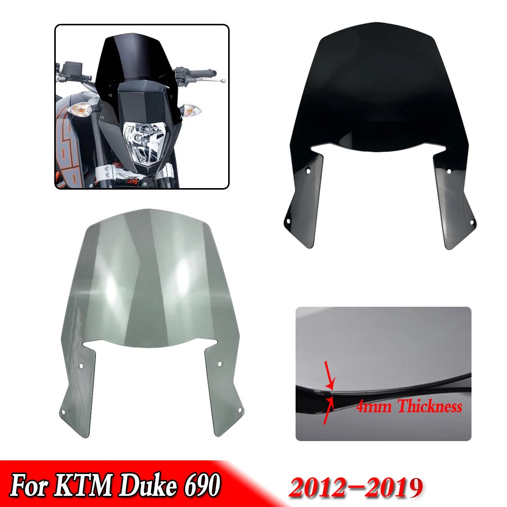 Parabrezza per KTM DUKE 690 Duke690 Deflettore 2008 2012 2014 2016 2017 2018 2019 Moto Street Bike Schermo Protettivo