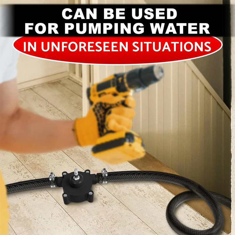 

Portable electric drilling pump is easy to install and use, self-priming for water transportation, home garden, outdoor tools