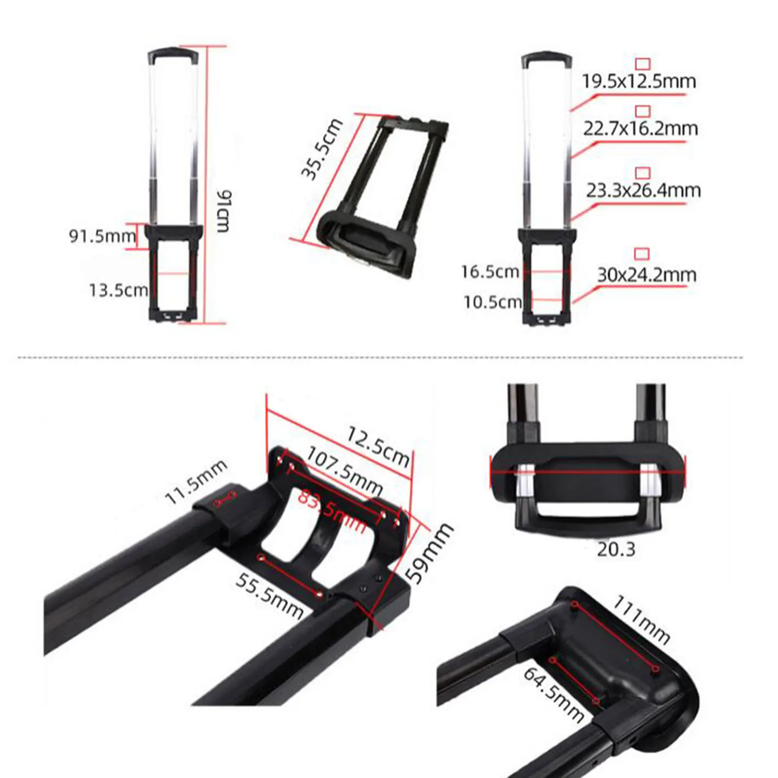 Suitcase Telescopic Handle Replacement Durable Handle Luggage Suitcase Rod Telescoping Travel Case Parts Travel Accessories