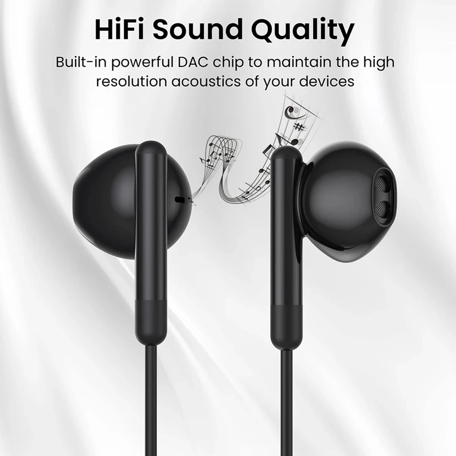 Cuffie cablate USB C Auricolari stereo HiFi con controllo del volume da 3,5 mm con microfono per Samsung Galaxy iPhone 16 15 Huawei