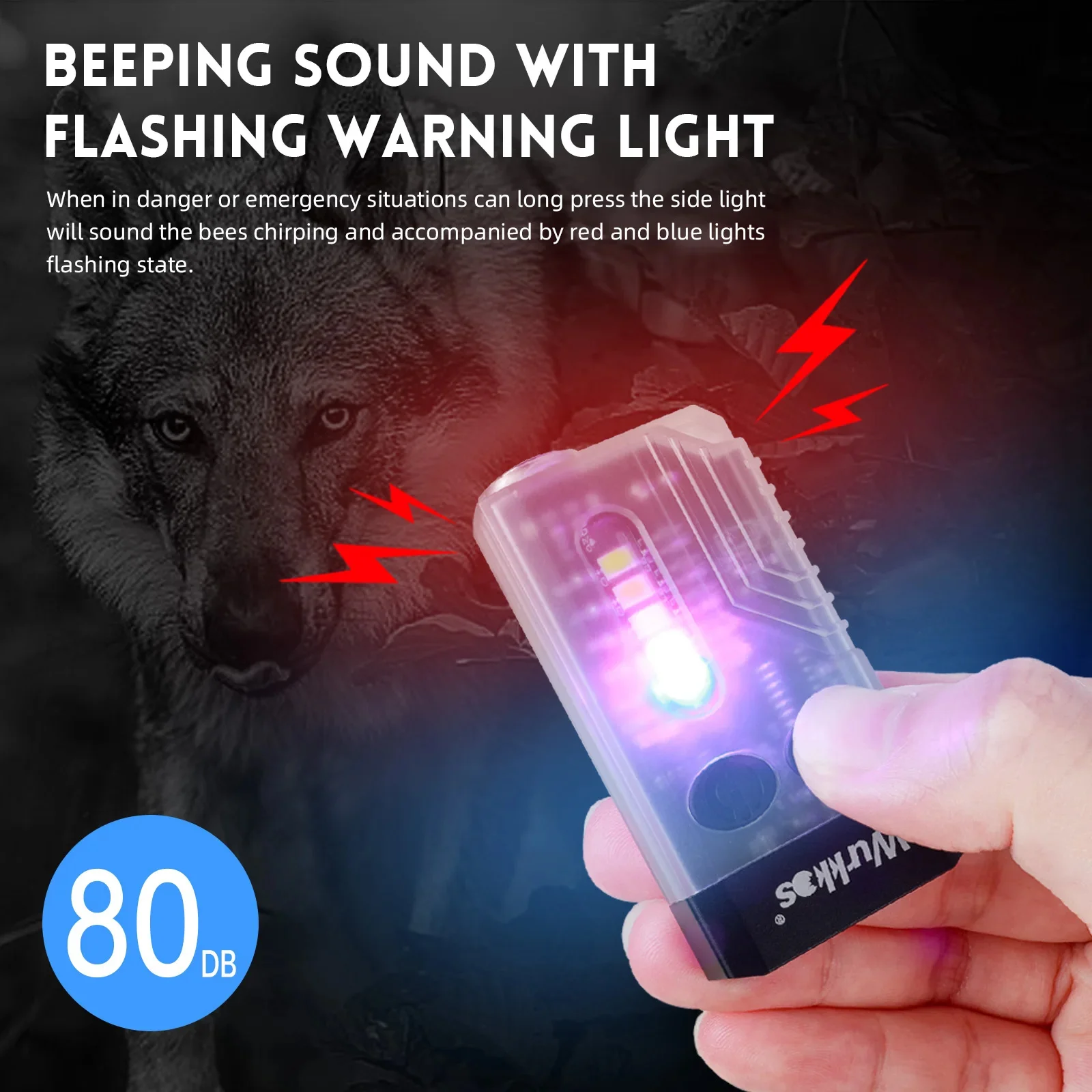 Wurkkos V10 Keychain EDC Flashlight 1000LM Fluorescent IPX4 Type-C Rechargeable With Magnetic Tailcap UV Buzzer Camping Light