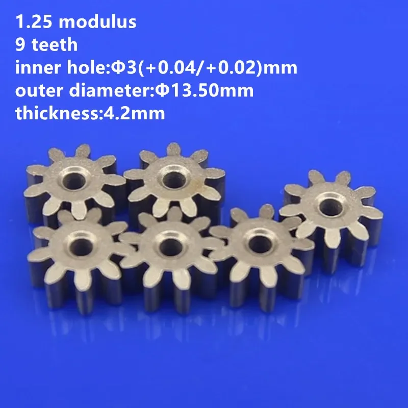 10pcs/lot Precision Powder Metallurgy Small Gear 1.25 Modulus 9 Teeth Inner Bore 3mm Hardware Fitting