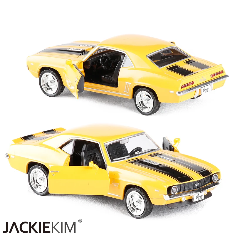 1:36 Chevrolet USA 1969 Camaro SS Vintage czarny odlewany Metal Model samochodu zabawka do kolekcji prezent dla dzieci A318