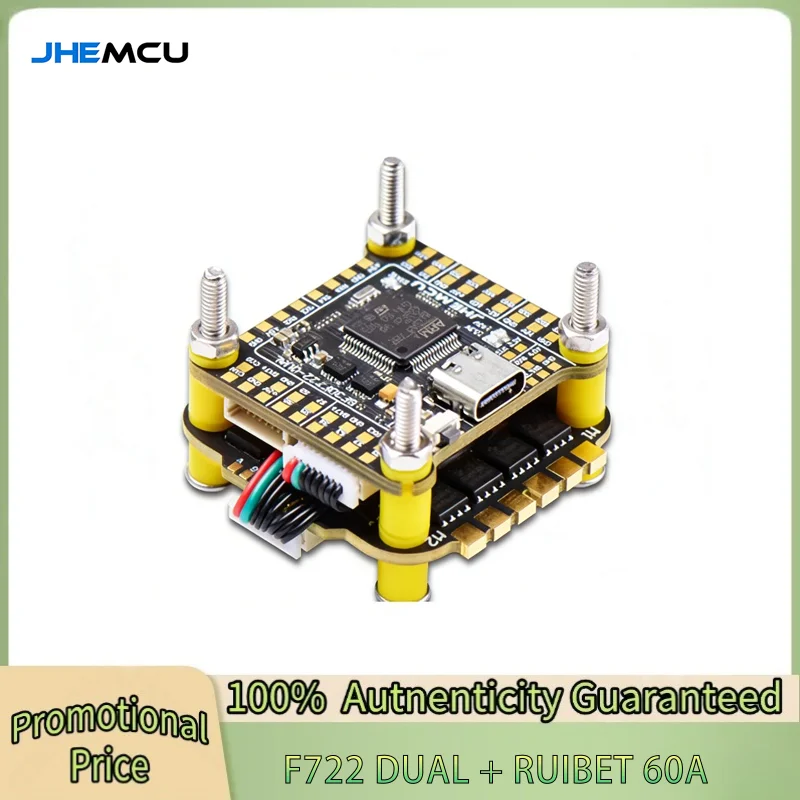 

JHEMCU F7 Stack F722 Dual Flight Controller Mit RuiBet 60A ESC 3-6S 30,5*30,5mm Für RC FPV Freestyle Drone