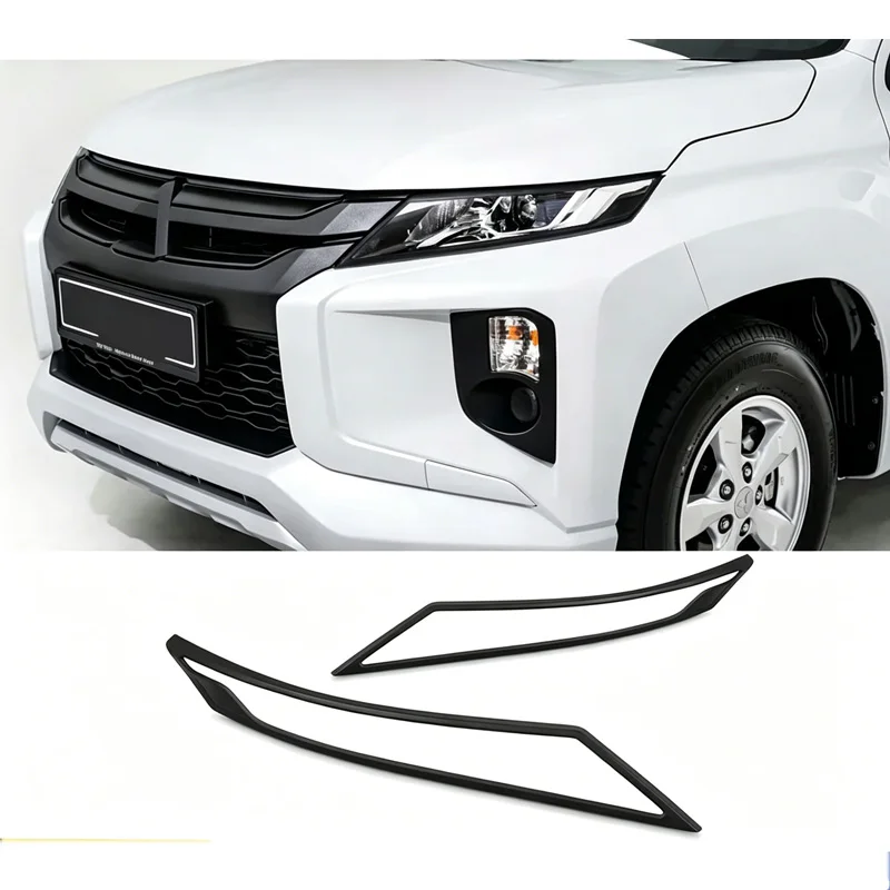 Headlight Tail Light Covers For Mitsubishi L200 Triton 2019-2023 Protector Cover Exterior ABS Lamp Hoods Car Exterior Accessorie