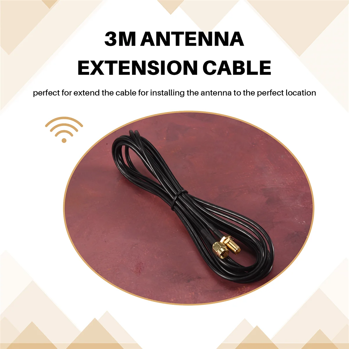 WiFi WAN Router 3M Wi-Fi Antenna Extension Cable RP-SMA