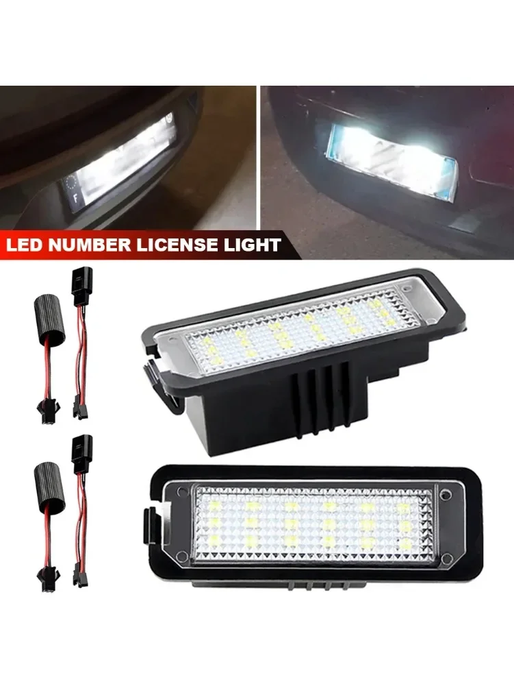 1/2 pièces pour VW Passat B6 CC Eos Golf 4 5 6 7 MK7 Polo superbe Seat Leon Altea voiture arrière LED plaque d'immatriculation lumière lampe CANbus