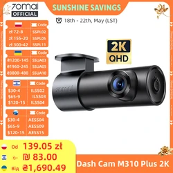 70mai Dash Cam M310 Plus 2K 1440P 143°FOV F1.55 Smart Voice Control 24H Parking Guard Night Vision 70mai M310 Plus 2K Car DVR