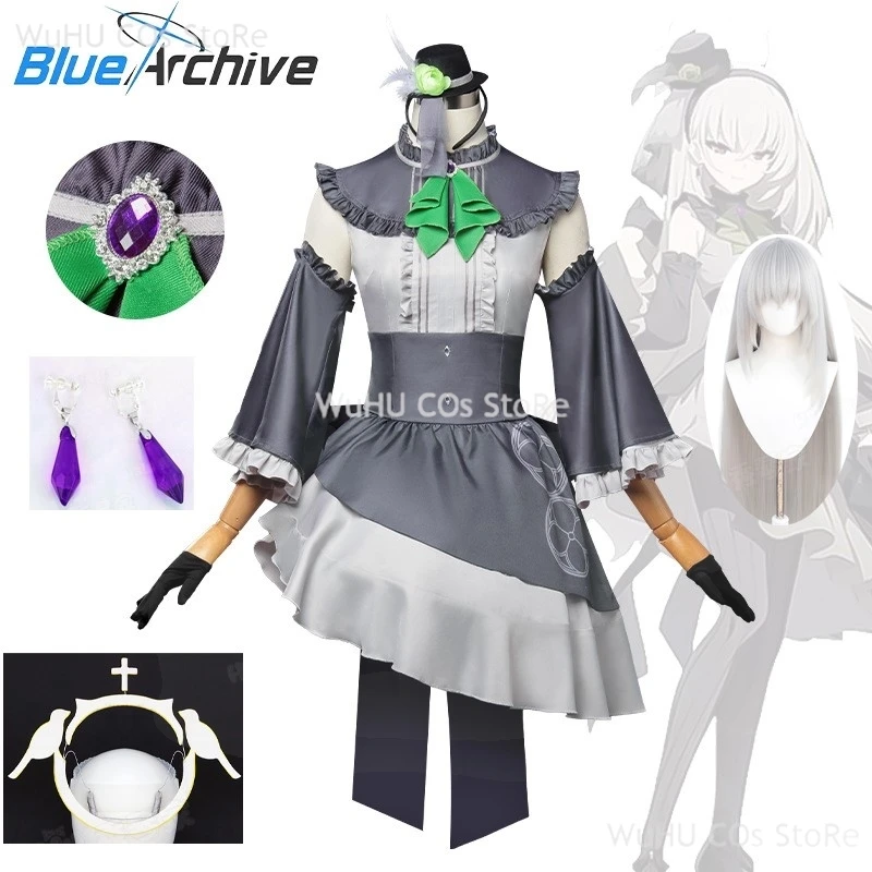 Game Blue Archive Cosplay Utazumi Sakurako Cosplay Dress Idol Suit Utazumi Sakurako Wig Halo Women Girls Halloween Roleplay Suit