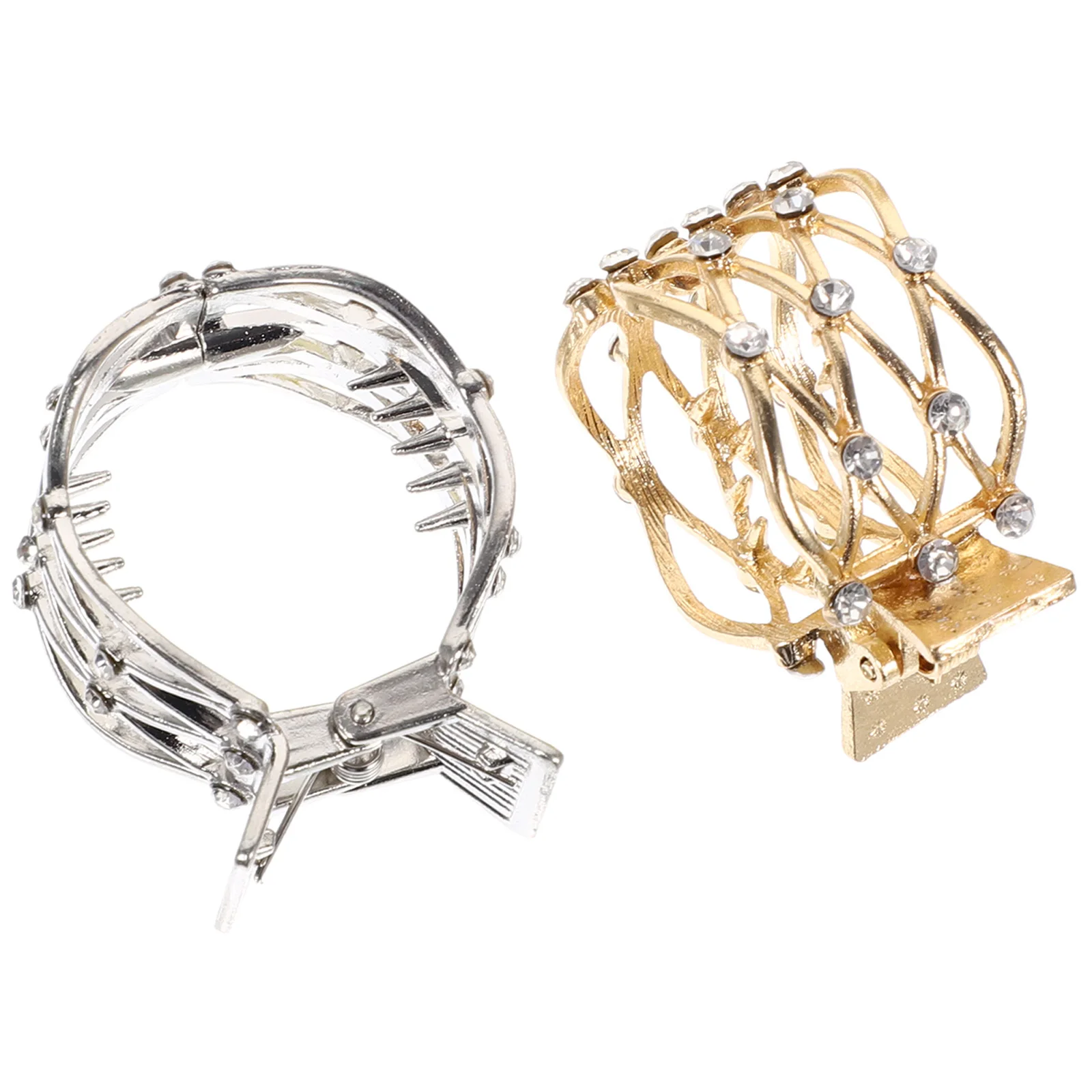 

2Pcs Rhinestone Small Claw Hair Clips for Women Decorative Ponytail Clip Hair Accessories for Birthday Costumes and Daily Looks