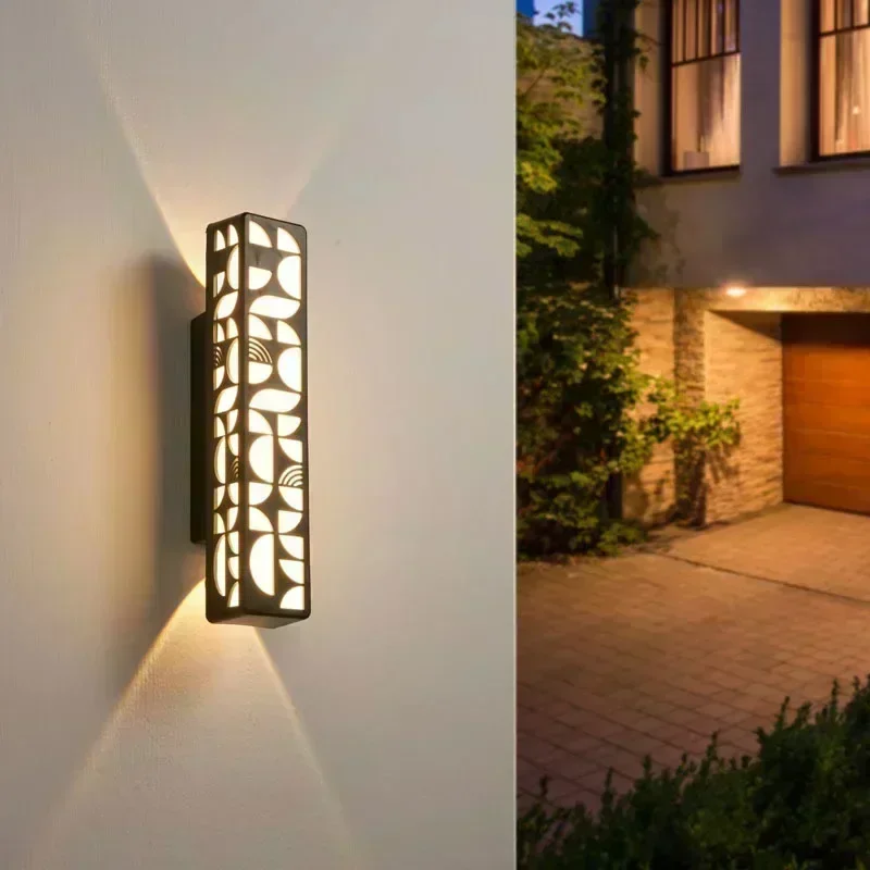 Luminária de parede externa LED à prova d'água para jardim, varanda, villa, escadas, varanda, estilo moderno