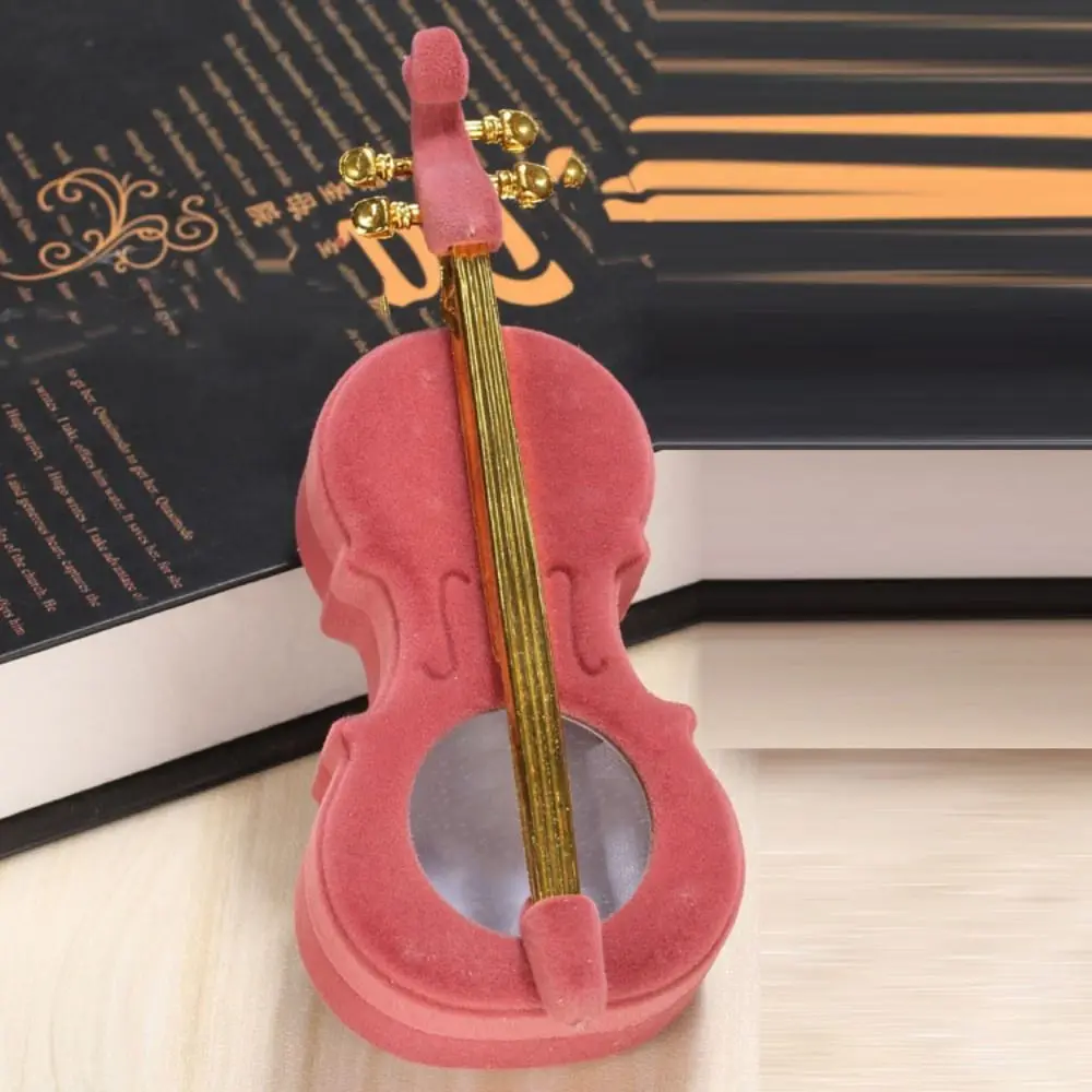 

Модная пылезащитная бархатная коробка для колец для скрипки, портативные коробки, держатель для ювелирных изделий, милая подвеска, коробка для хранения колец