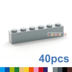 40pcs Building Blocks DIY thick 1x6 Dots 16Color Bricks Size Compatible With 3009 bricks kids toys Educational for children