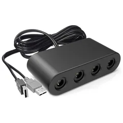 Gamecube Controller Adapter Compatible with Switch/Wii U/PC 4 Ports NGC Control Converter Accessories USB Wired Remote Receiver