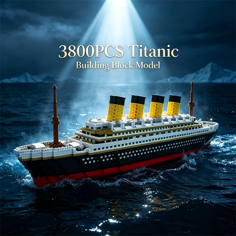 3800ピース-プレミアム-タイタニック号クルーズ船-組み立てブロック-おもちゃ-精巧な大型船舶-クリエイティブな組み立て式-コレクターズアイテム-装飾品