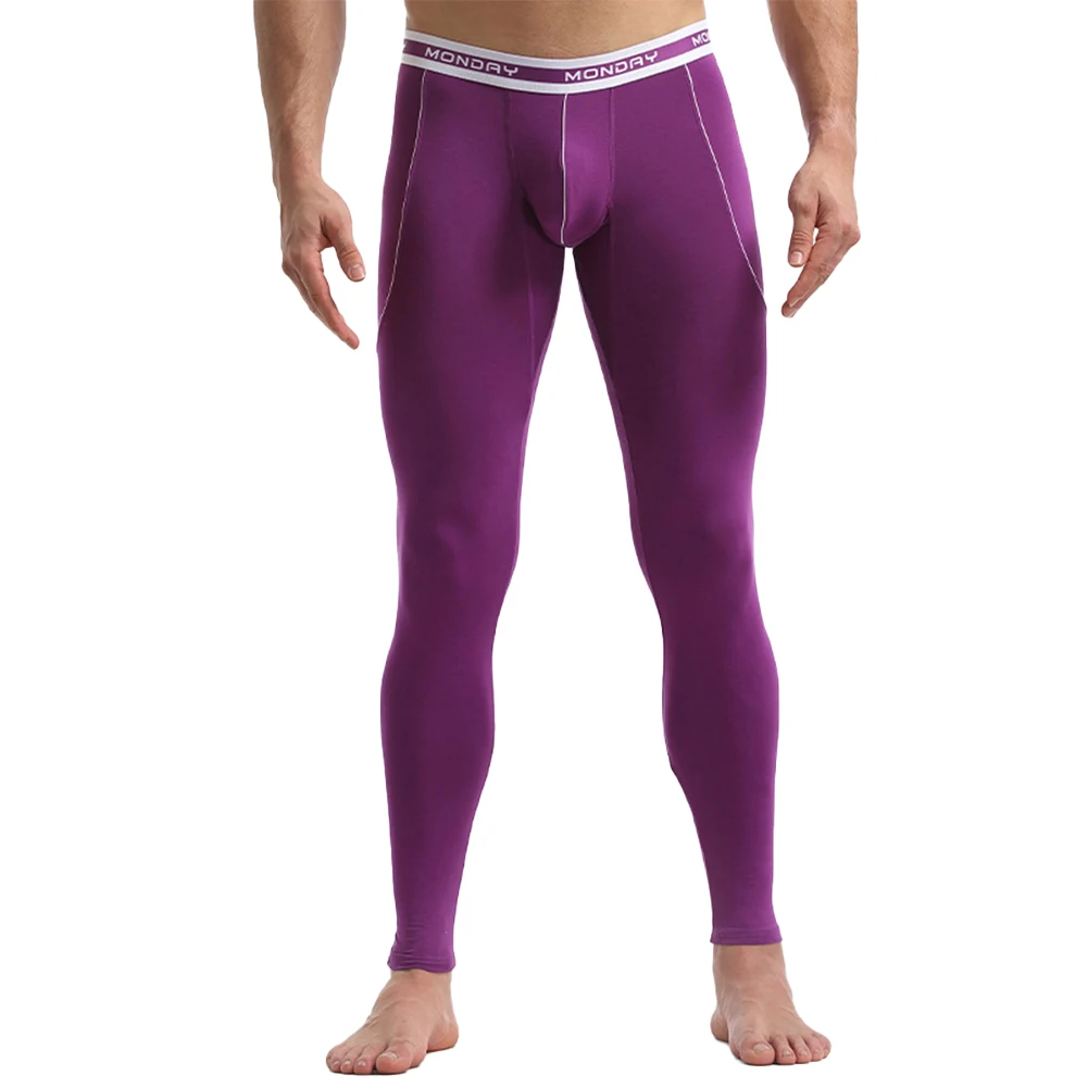 Mens Long Johns Thermal Pants Tight Underwear Fleece Leggings Winter Sleepwear Thick Warm Bottom Clothing Pajamas