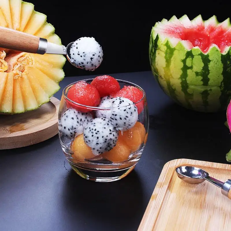 Sorbet Scoops Ballers Double-end Fruit Watermelon Baller Scoop Fruit Useful Things For Kitchen Accessories