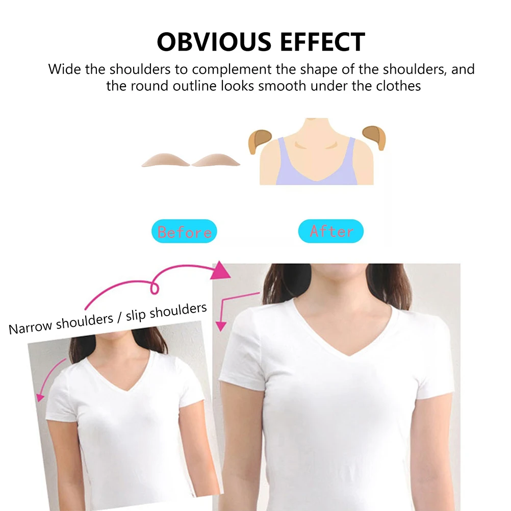 

2 Pairs Thick Shoulder Pads Tape Soft Anti skid Silicone Gel Reusable Washable Unisex Long lasting Elasticity