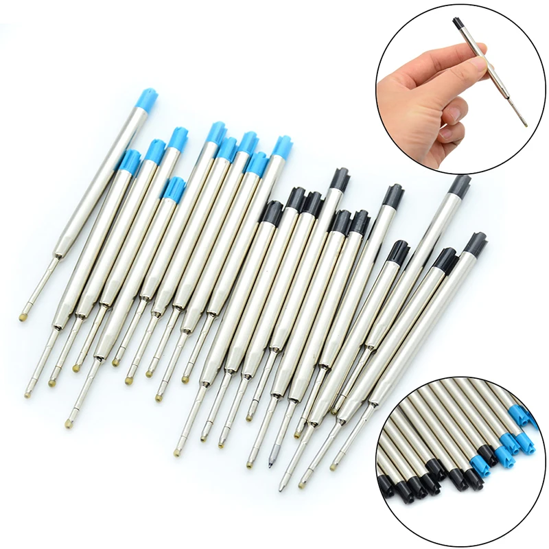 

10 Pcs Pen Refill Blue Black Ink 1.0mm Ballpoint Ball Point Pens Refills For High Quality Writing Office School Supplies