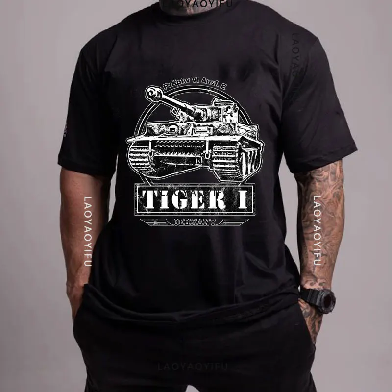 Hot Sale German Armored Troops Tiger Tank Printed T-Shirt Royal Armoury Summer Cotton Short Sleeve Men T Shirt Streetwear Tops