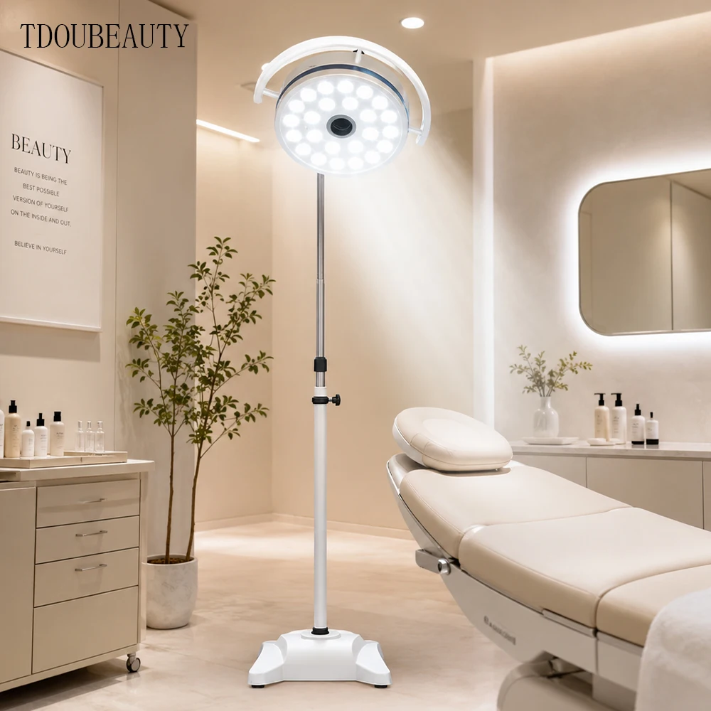 24-Hole Vertical Mobile Veterinary LED Shadowless Light, Pet Surgical Exam Lamp for Animal Hospital & Dental Use