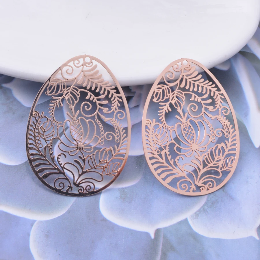 30pcs AD3120 29*40mm Painted Brass Blue and white Porcelain Pattern Oval Charms DIY Jewelry Earring Accessories – Detail 13