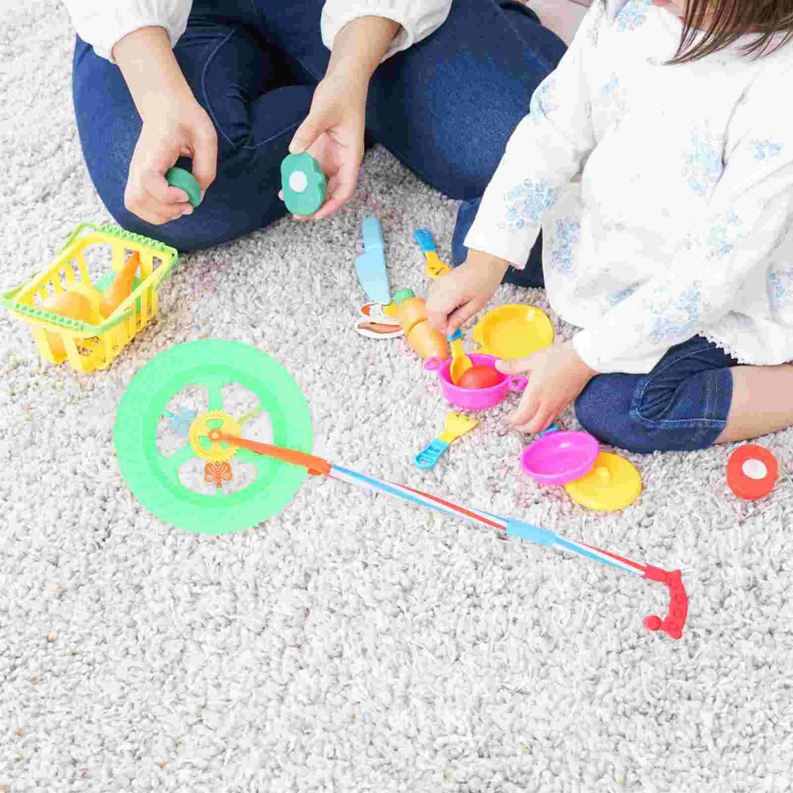 Kinderwagen Loopstoeltje Speelgoed Peuters Trekken Leunend Plastic Winkelwagen Duwen en Pvc Educatief Speeltje