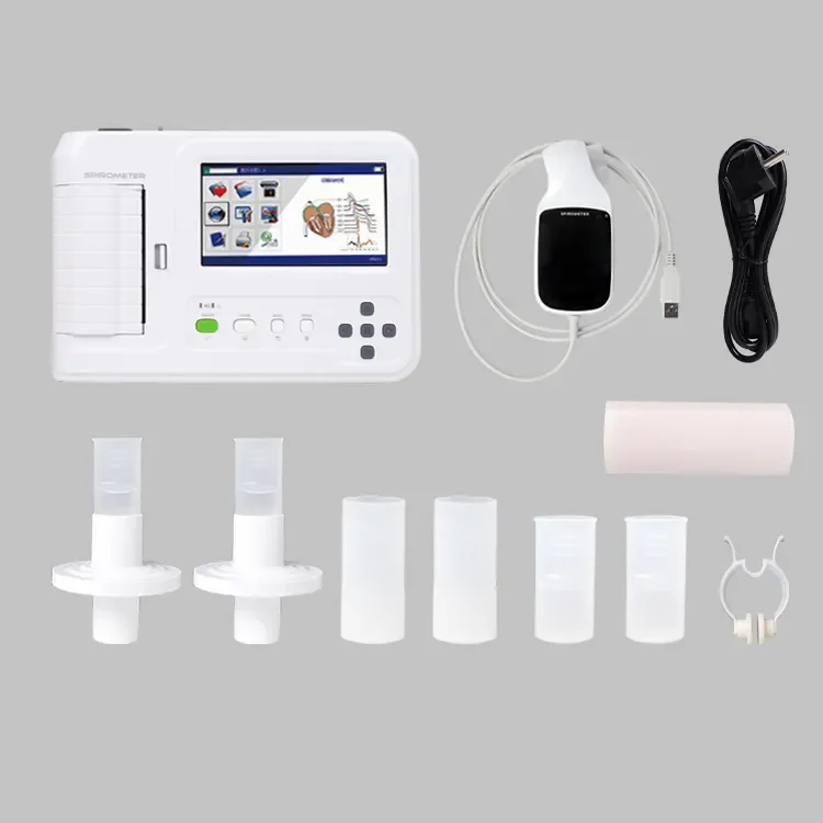CE Approved Spirometry Device Medical SP100 Rehabilitation Therapy Supplies Spirometer 7" Color TFT Touch Screen for Respiratory