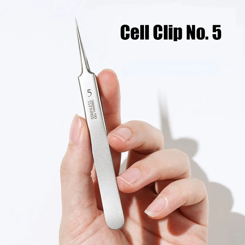 Ultra-fine No. 5 Cell Pimples  Blackhead Clip Tweezers Beauty Salon Special Scraping & Closing Artifact Acne Needle Tool