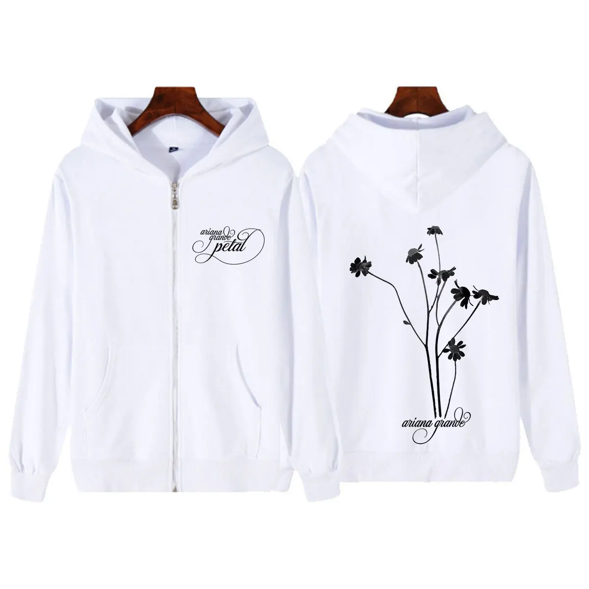 Ariana Grande Album Petal 2026 Print Zipper Hoodie Men Women High Quality Sweatshirts Loose Casual Oversized Zip Up Jacket Coat