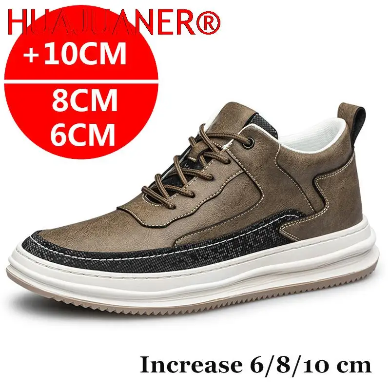 

Elevator Shoes Men Sneakers Breathable Cowhide Sports Heightening Shoes Increase Insole 6CM 8CM 10CM Optional Heels Casual Shoes