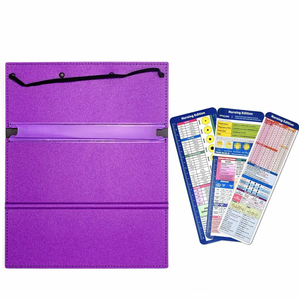 Nursing Clipboard Foldable With Nursing Medical Edition Cheat-Sheets 3 Layers Foldable Clipboard With Sticker