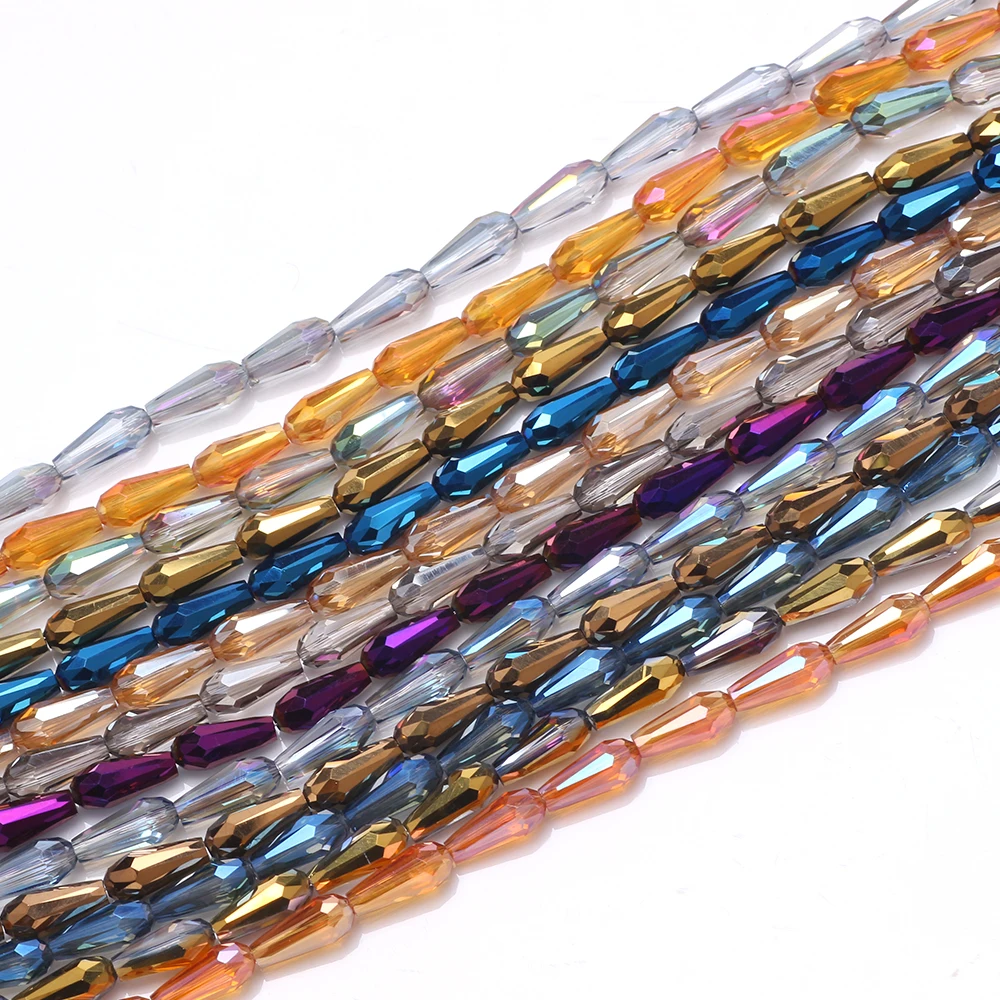 3x7/4x10mm Mixed Crystal Glass Teardrop Beads DIY Loose Spacer Crafts Jewelry Making Earings Garment Needdlewrok Accessories