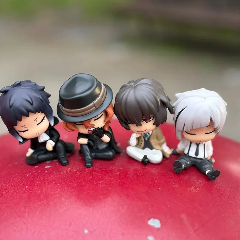 Tomy Bungo Stray Dogs Shoulder To Shoulder Sleeping Gashapon Figure Pvc Japanese In Stock Desktop Ornament For Anime Fans