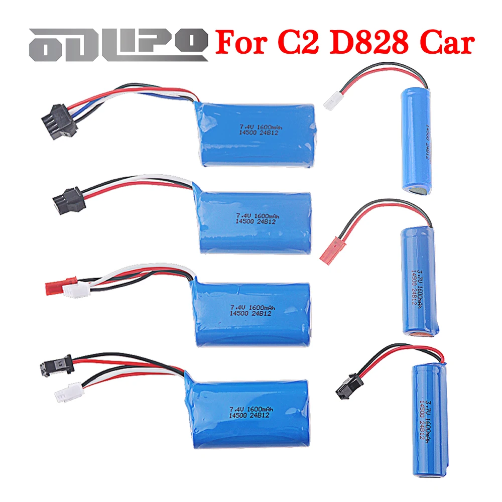 14500 1S 2S 3.7V 7.4V 1600mAh Li-ion Battery For JJRC C2 D828 Rc Toys Car Baot Tank Gun Truck Motorcycles Lithium Battery