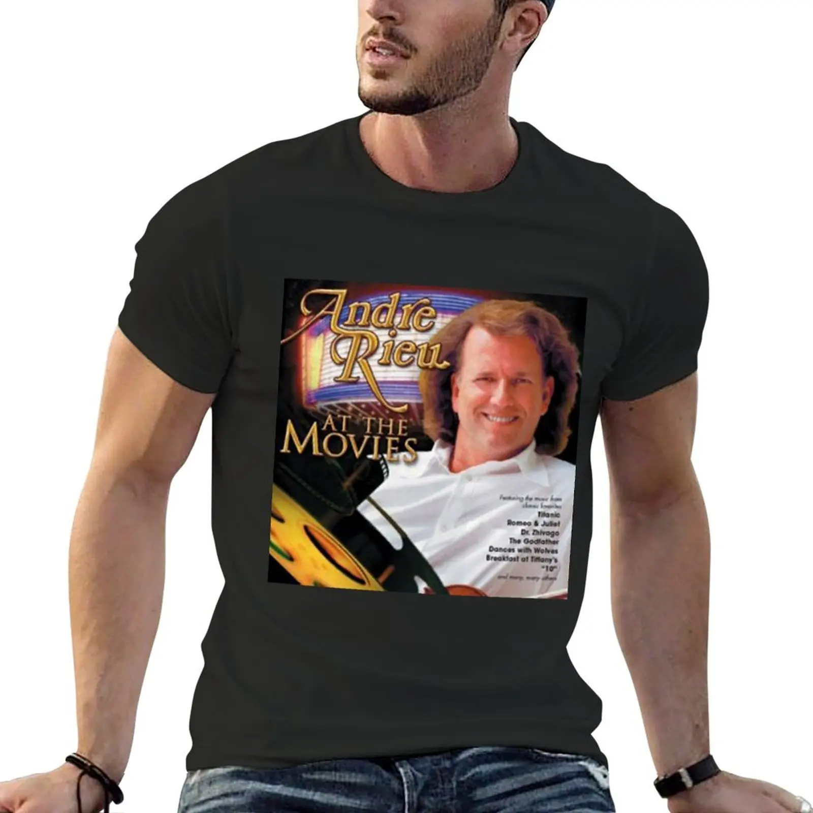 Andre Rieu Andre Rieu At The Movies T-Shirt blue archive cotton graphic tees t shirt men 100℅ cotton