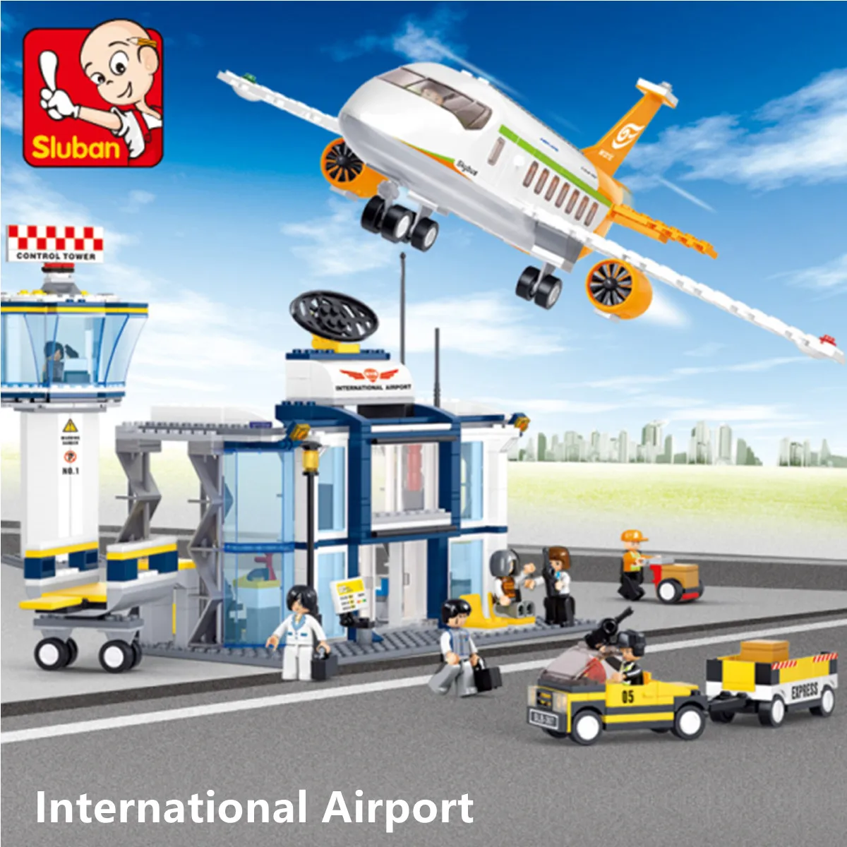 Sluban Building Block Toys Aviation International Airport 678PCS Bricks B0367 Compatbile With Leading Brands Construction Kits