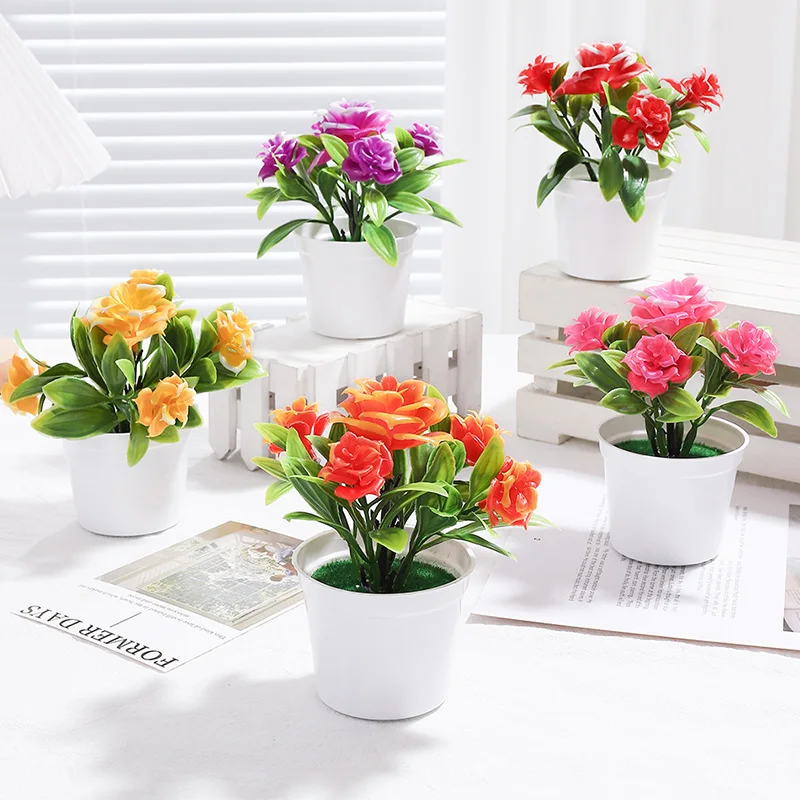 1/3 Peças de Planta Artificial em Vaso para Decoração de Mesa, Estante de Escritório, Paisagem de Mesa, Bonsai, Acessórios para Casamento e Festa