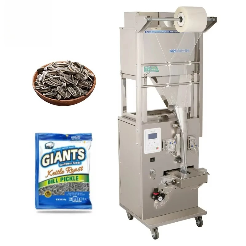 Large Bag Automatic Weighing Hardware Herbs Rice Snack Plastic Granule Vertical Pneumatic Back Three Side Seal Packaging Machine