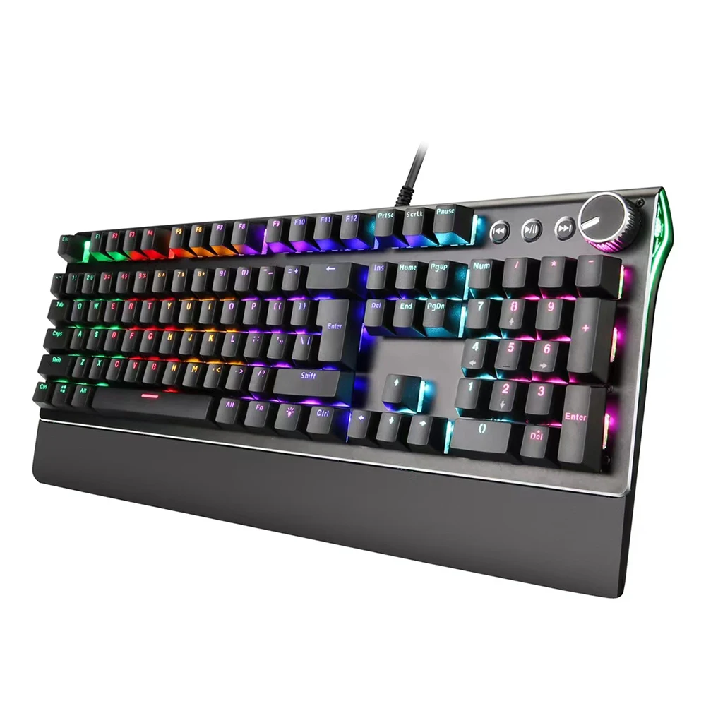 OEM YH906 Professional Mechanical Keyboard Anti Ghost USB Mechanical Keyboard RGB for Home Games Desktop USB 2.0 Wired 104 Keys
