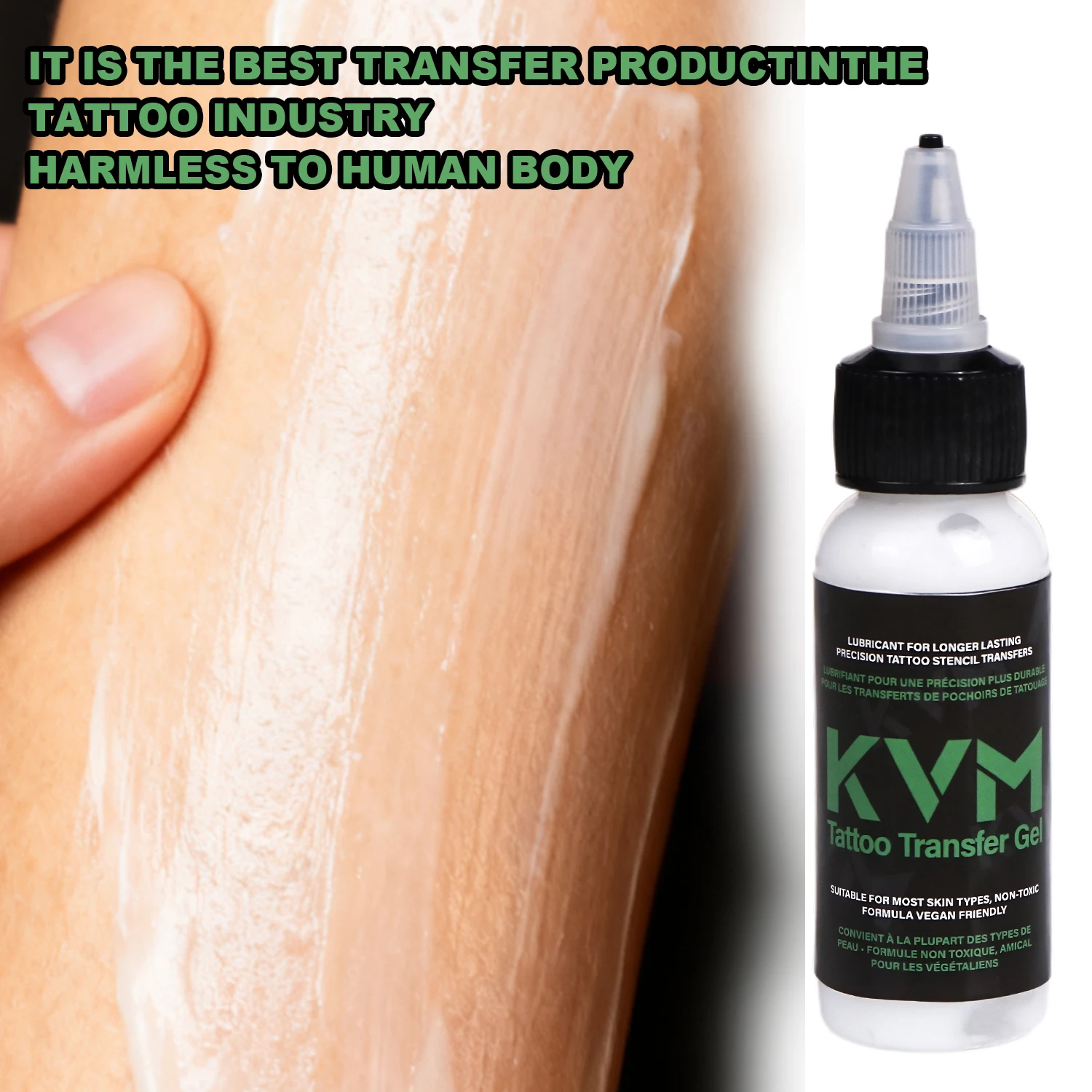 KVM Tattoo Transfer Gel 45g Stencil Transfer Paste Long‑Lasting Clear Pattern Non‑Toxic Vegan Formula for Tattoo Artists Beginne