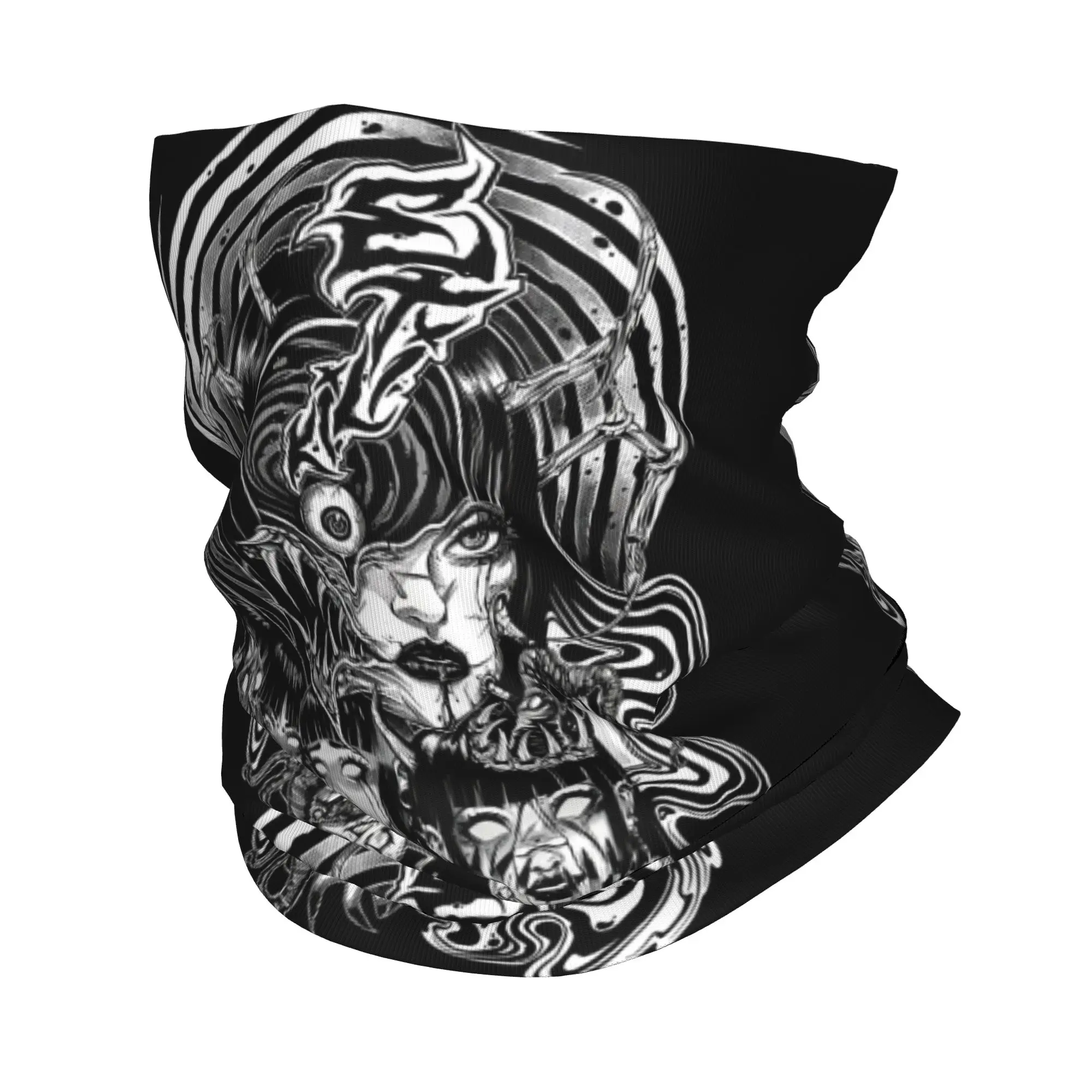 Japan Horror Anime Junji Ito  Winter Headband Neck Warmer Men Women Hiking Running Tube Scarf Manga  Face Bandana Gaiter